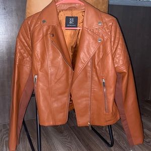 Brown faux leather jacket from NY&C